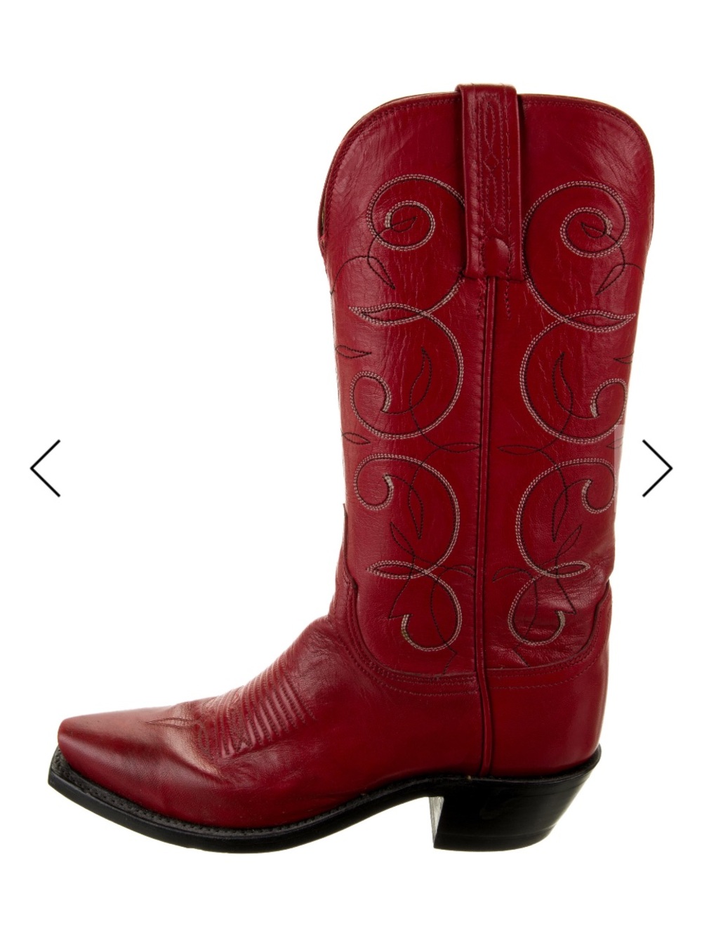 Lucchese Women Red Leather Mid calf Western Boots 5